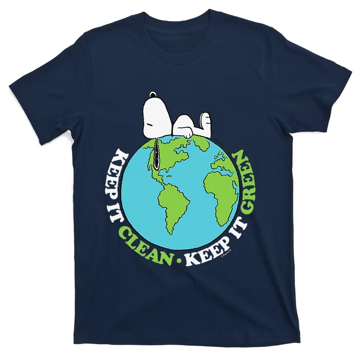 Peanuts Earth Day Snoopyy Keep It Clean Keep It Green T-Shirt