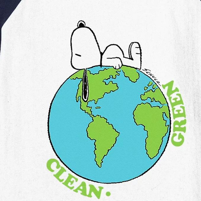 Peanuts Earth Day Snoopyy Keep It Clean Keep It Green Baseball Sleeve Shirt