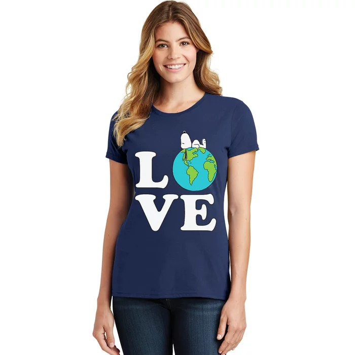 Peanuts Earth Day Snoopyy Love Earth Women's T-Shirt