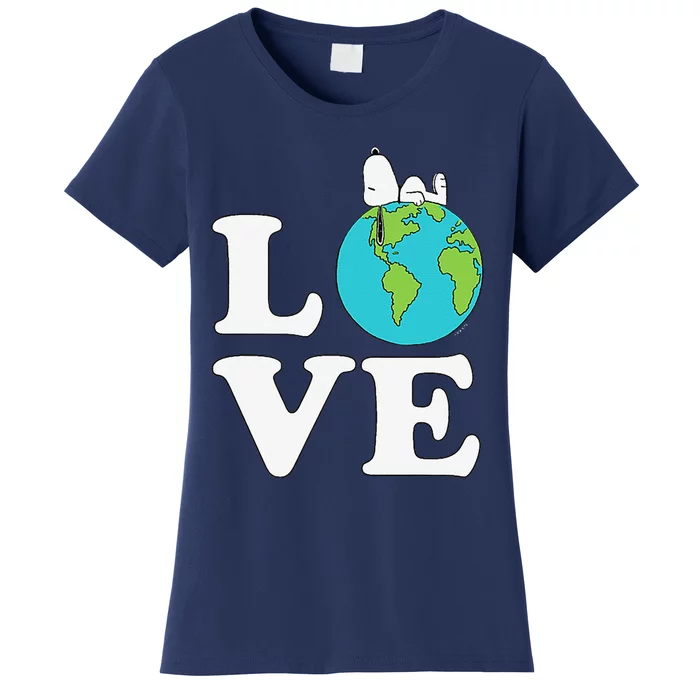 Peanuts Earth Day Snoopyy Love Earth Women's T-Shirt