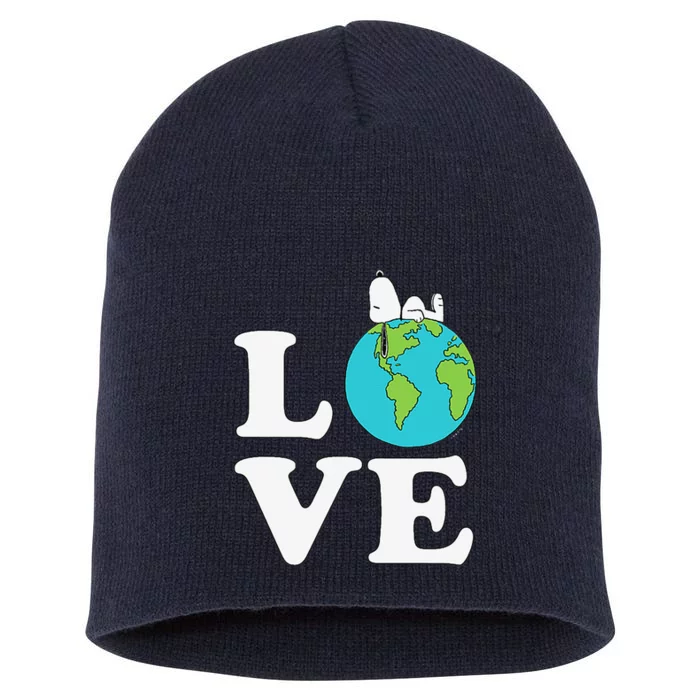 Peanuts Earth Day Snoopyy Love Earth Short Acrylic Beanie