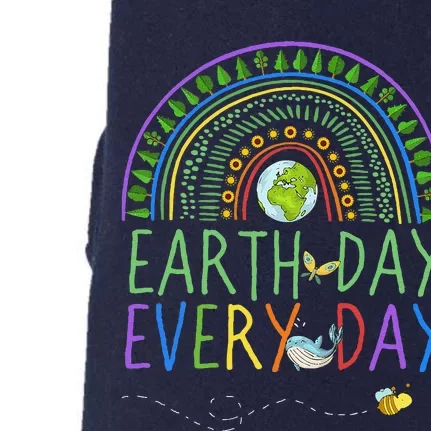 Pretty Earth Day Every Day Rainbow With Trees Earth Day Doggie 3-End Fleece Hoodie