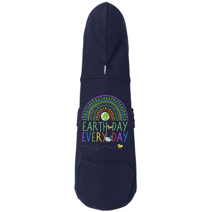 Pretty Earth Day Every Day Rainbow With Trees Earth Day Doggie 3-End Fleece Hoodie