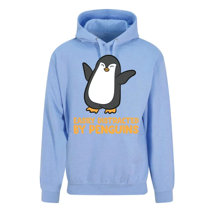 Penguin Easily Distracted By Penguins Gift Unisex Surf Hoodie