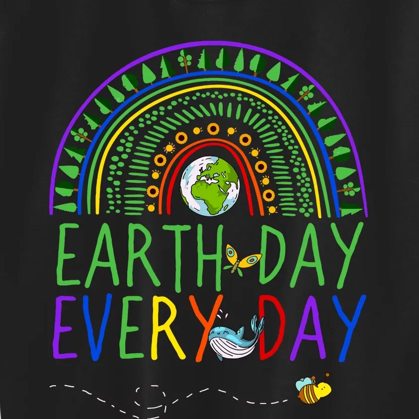 Pretty Earth Day Every Day Rainbow With Trees Earth Day Kids Sweatshirt