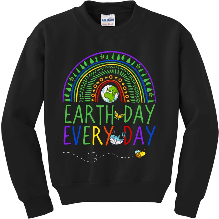 Pretty Earth Day Every Day Rainbow With Trees Earth Day Kids Sweatshirt