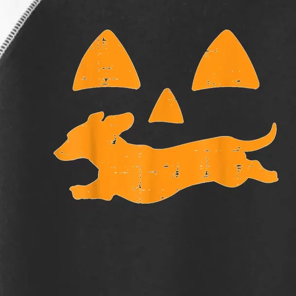 Pumpkin Eyes Dachshund Funny Halloween Jack O Lantern Dog Toddler Fine Jersey T-Shirt