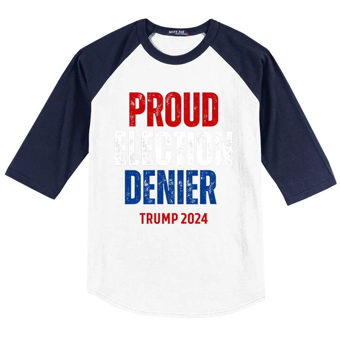 Proud Election Denier GOP Ultra Maga Proud Republican Trump Baseball Sleeve Shirt