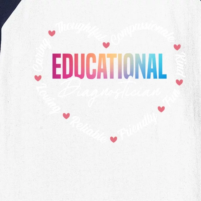 Proud Educational Diagnostician Heart Gift Baseball Sleeve Shirt