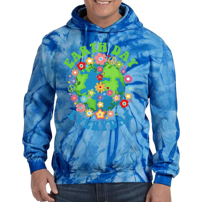 Peace Earth Day Everyday 60s 70s Hippie Retro Environt Gift Tie Dye Hoodie