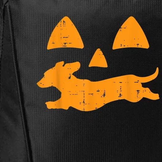 Pumpkin Eyes Dachshund Funny Halloween Jack O Lantern Dog City Backpack