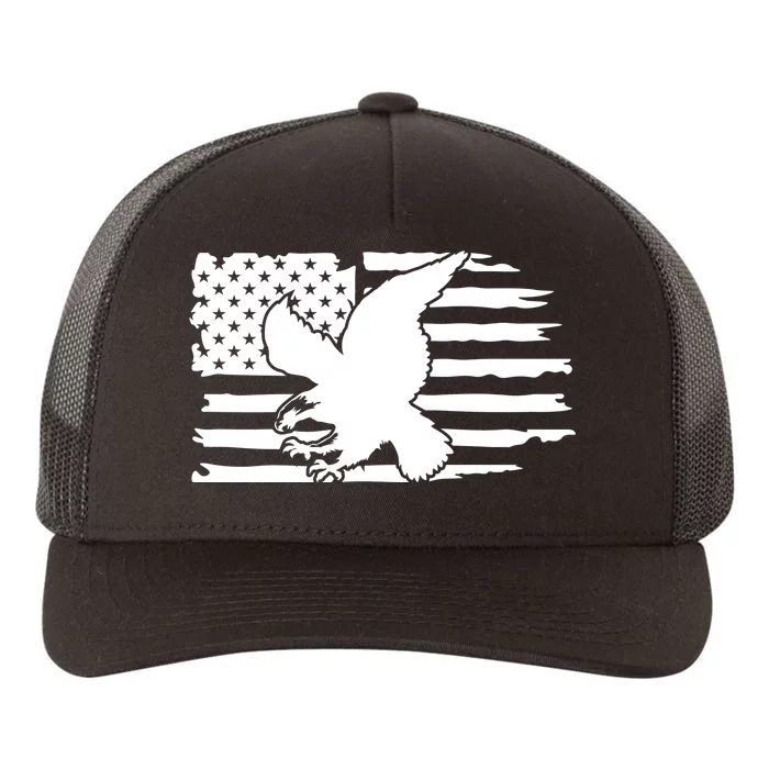 Patriotic Eagle Distress Flag USA Yupoong Adult 5-Panel Trucker Hat