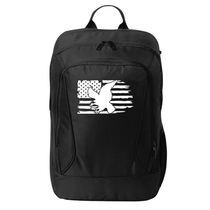 Patriotic Eagle Distress Flag USA City Backpack