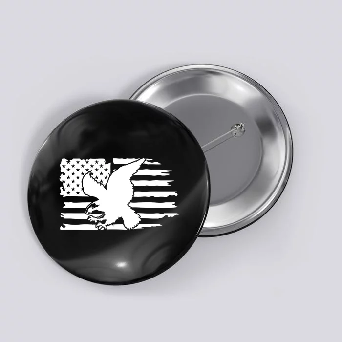 Patriotic Eagle Distress Flag USA Button