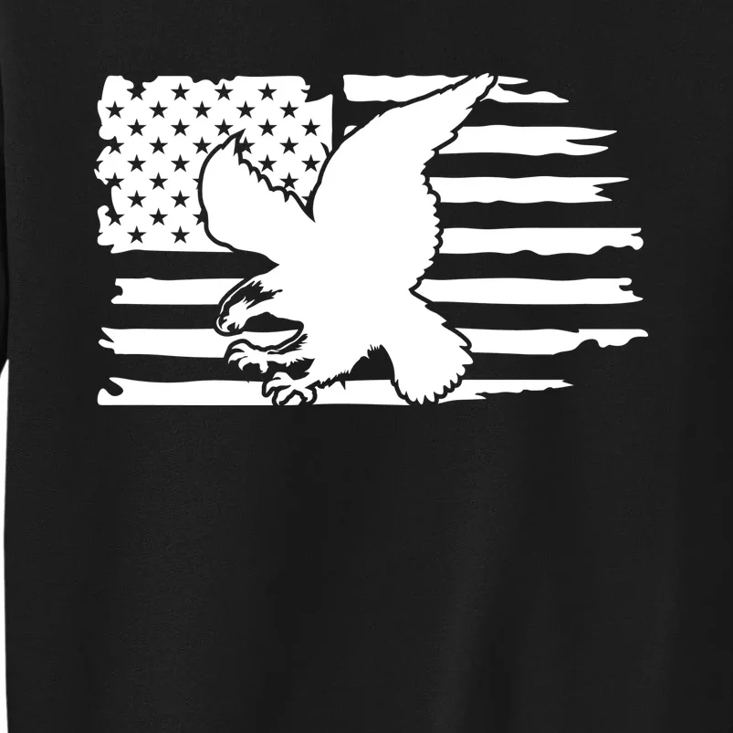 Patriotic Eagle Distress Flag USA Tall Sweatshirt