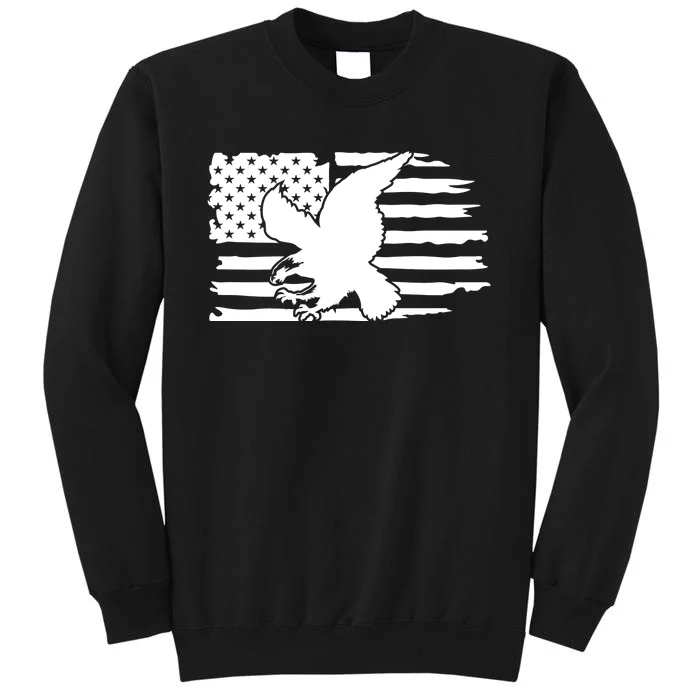 Patriotic Eagle Distress Flag USA Tall Sweatshirt