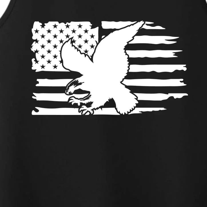 Patriotic Eagle Distress Flag USA Performance Tank