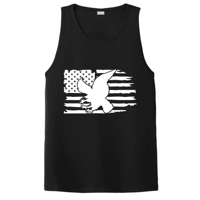 Patriotic Eagle Distress Flag USA Performance Tank