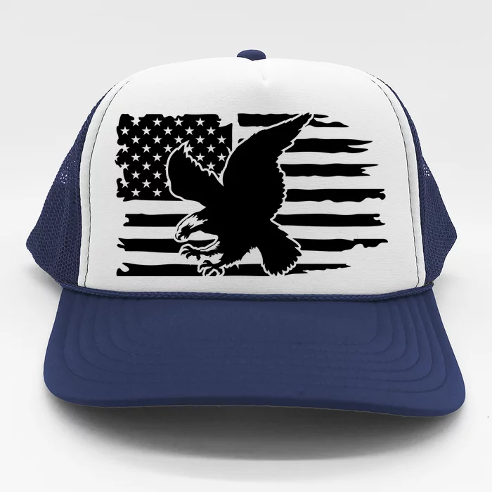 Patriotic Eagle Distress Flag USA Trucker Hat