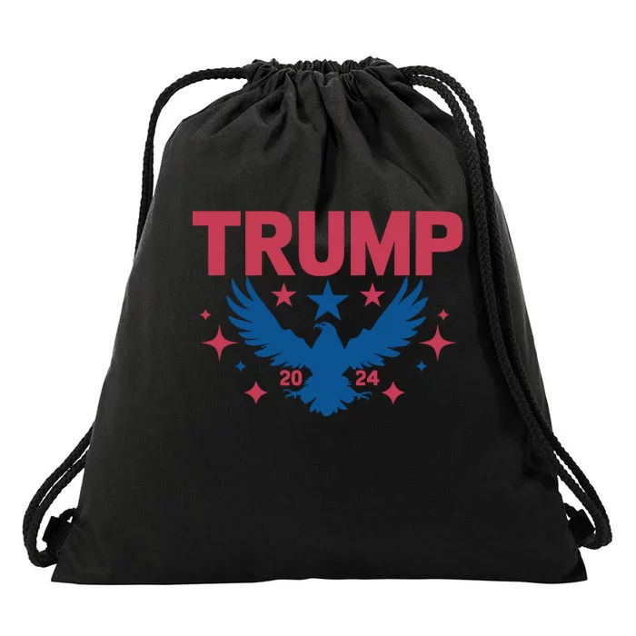 Patriotic Eagle Emblem With Year Drawstring Bag