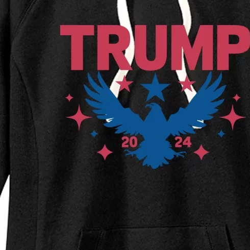 Patriotic Eagle Emblem With Year Women's Fleece Hoodie