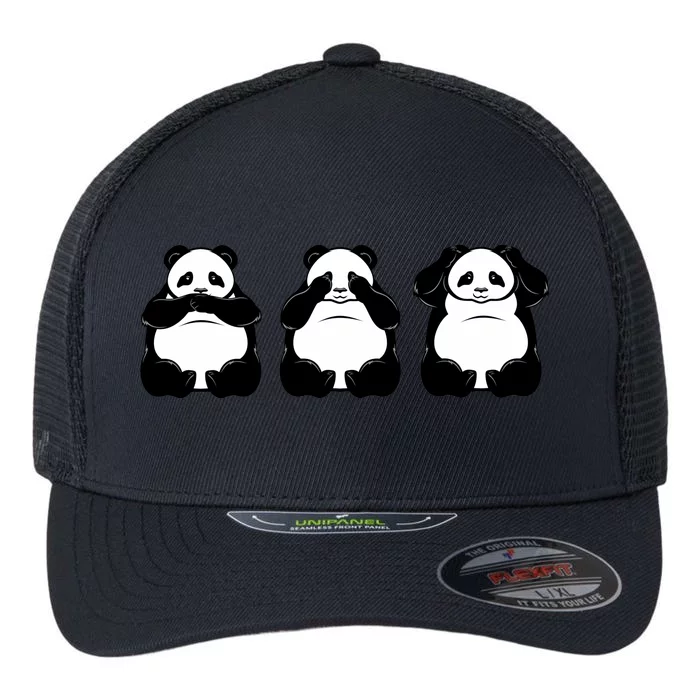 Peek A Boo Panda Flexfit Unipanel Trucker Cap