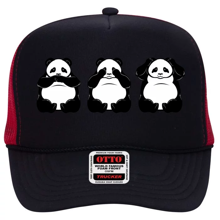 Peek A Boo Panda High Crown Mesh Trucker Hat