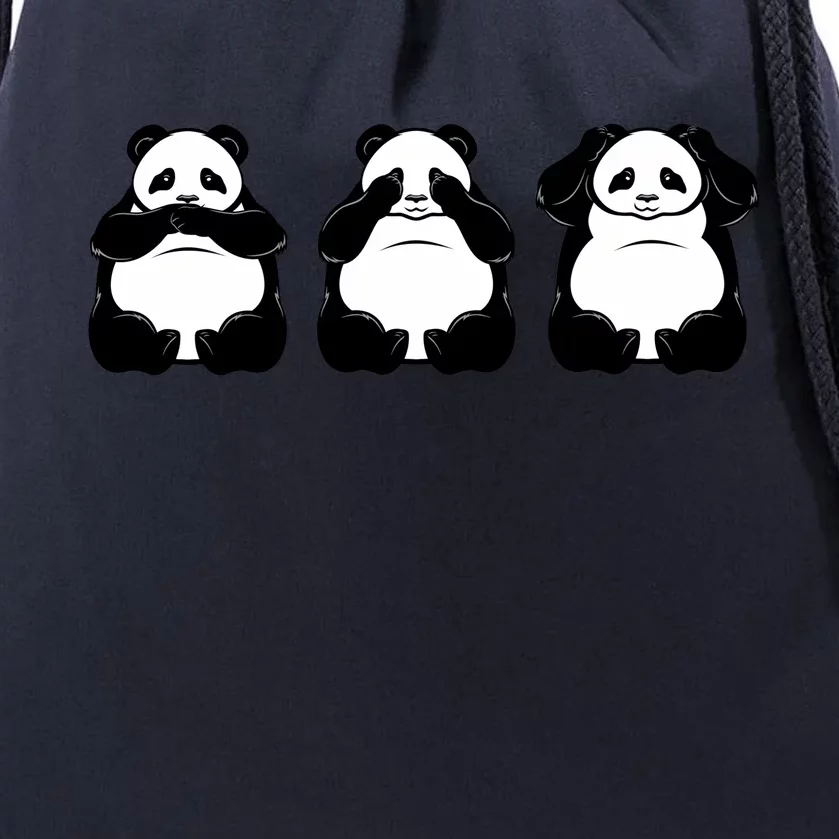 Peek A Boo Panda Drawstring Bag