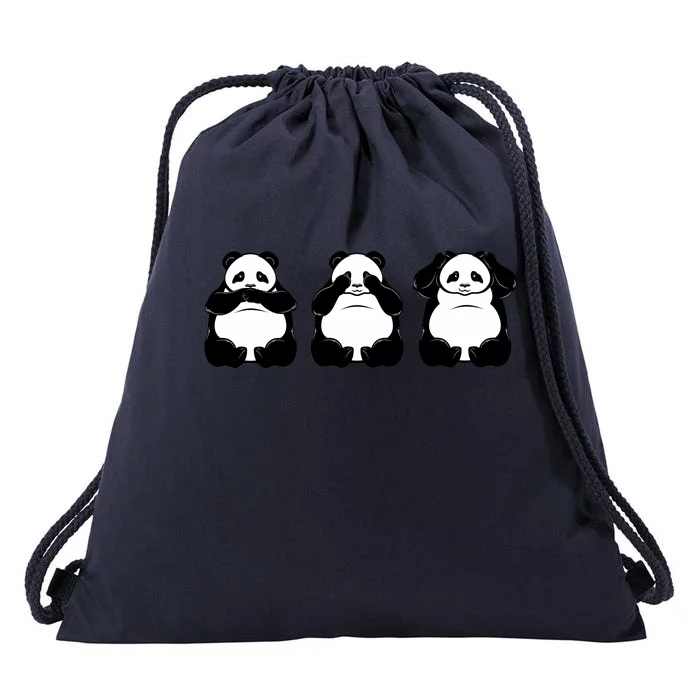 Peek A Boo Panda Drawstring Bag