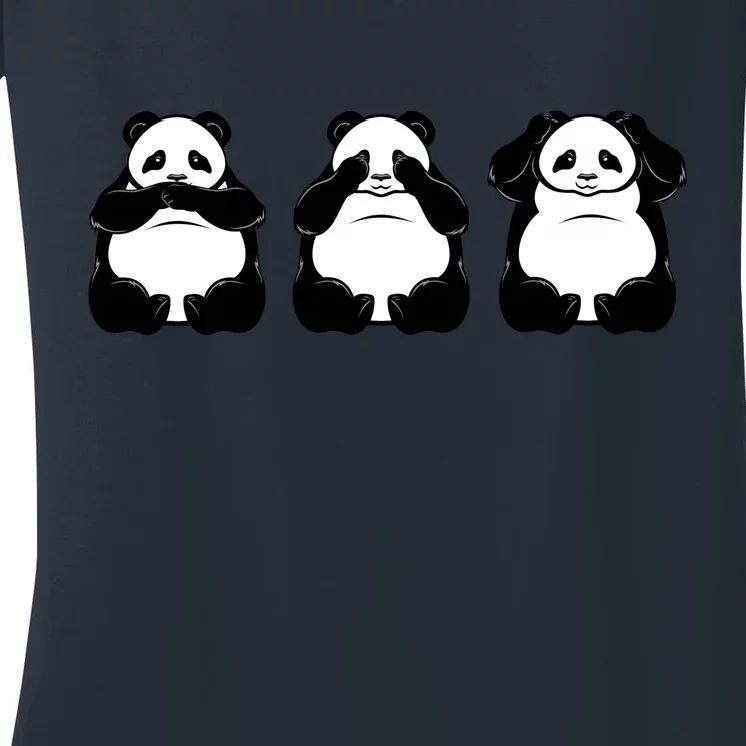 Peek A Boo Panda Women's V-Neck T-Shirt