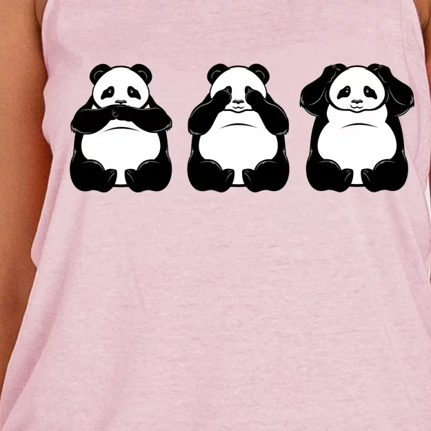 Peek A Boo Panda Women's Knotted Racerback Tank