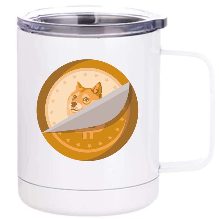 Peeled Off DogeCoin Front & Back 12oz Stainless Steel Tumbler Cup