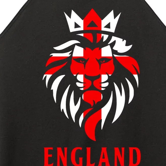 Patriotic England Football Soccer Fan Crown Lion Head Flag Women’s Perfect Tri Rocker Tank