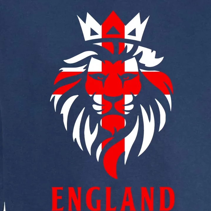 Patriotic England Football Soccer Fan Crown Lion Head Flag Garment-Dyed Sweatshirt