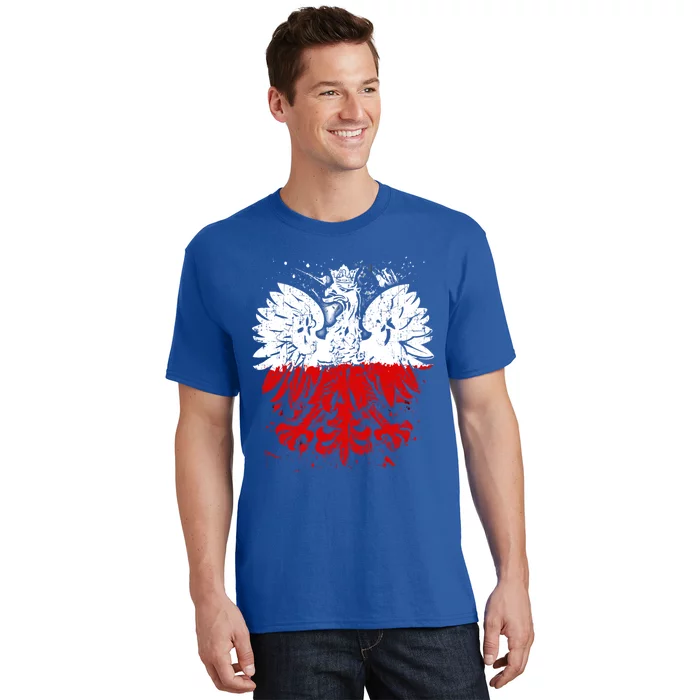 Polish Eagle Falcon Pride Flag Poland Gift Dyngus Day Gift T-Shirt