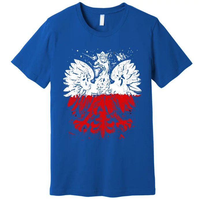 Polish Eagle Falcon Pride Flag Poland Gift Dyngus Day Gift Premium T-Shirt