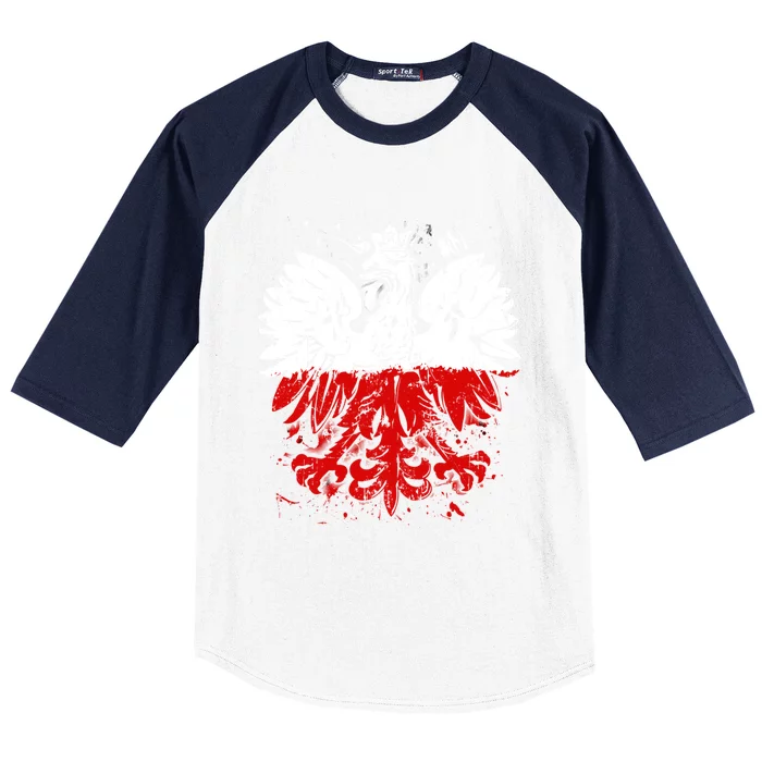 Polish Eagle Falcon Pride Flag Poland Gift Dyngus Day Gift Baseball Sleeve Shirt