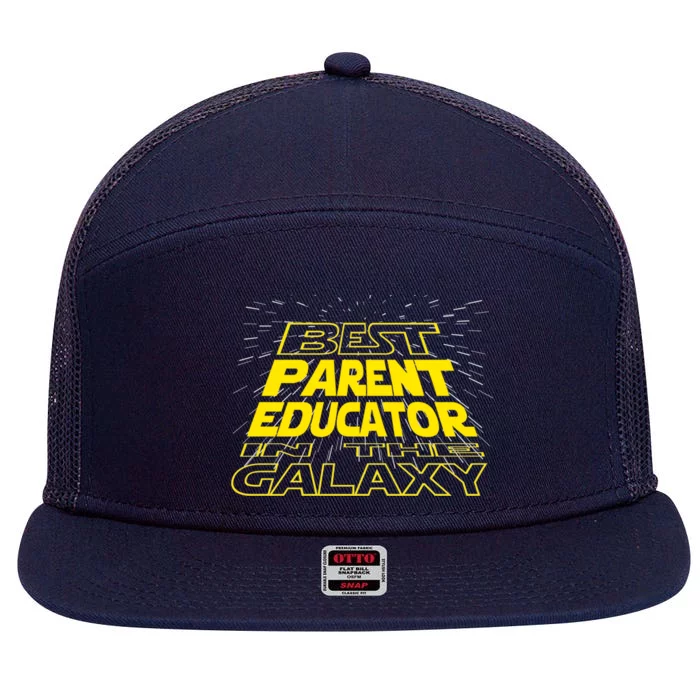 Parent Educator Funny Cool Galaxy Job Cool Gift 7 Panel Mesh Trucker Snapback Hat