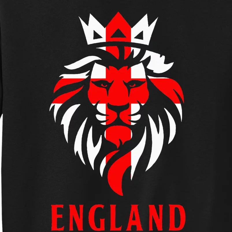 Patriotic England Football Soccer Fan Crown Lion Head Flag Sweatshirt