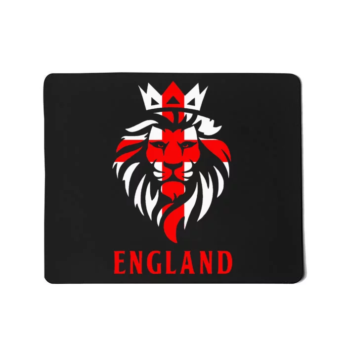 Patriotic England Football Soccer Fan Crown Lion Head Flag Mousepad