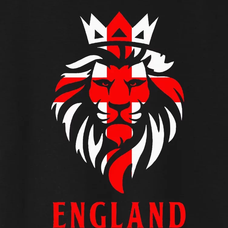 Patriotic England Football Soccer Fan Crown Lion Head Flag Women's Crop Top Tee