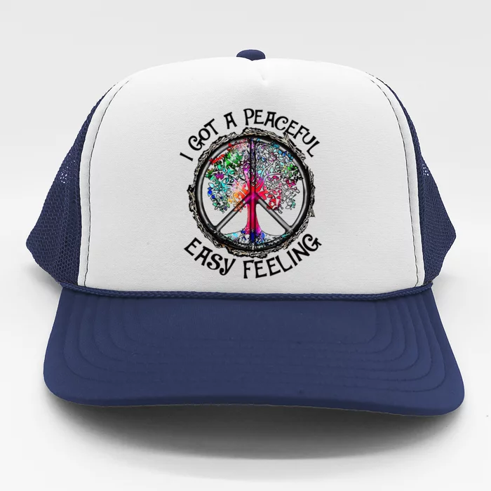 Peaceful Easy Feeling Hippie Peaceful Top Trucker Hat