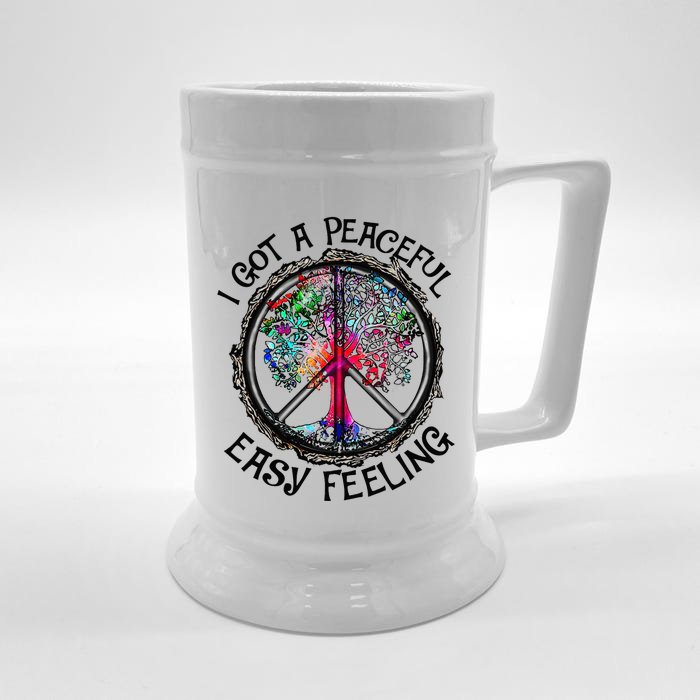 Peaceful Easy Feeling Hippie Peaceful Top Front & Back Beer Stein