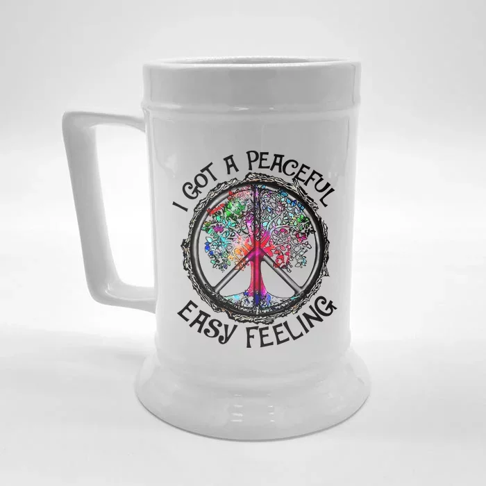 Peaceful Easy Feeling Hippie Peaceful Top Front & Back Beer Stein