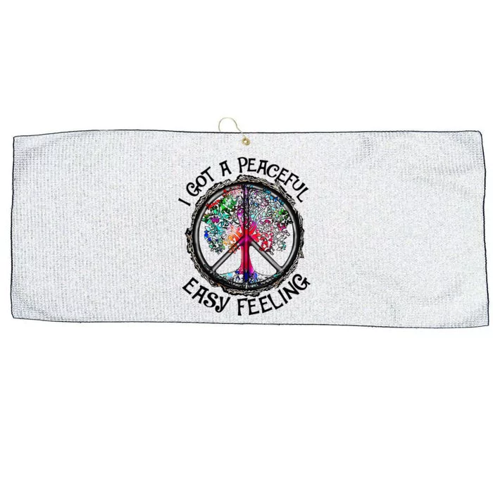 Peaceful Easy Feeling Hippie Peaceful Top Large Microfiber Waffle Golf Towel