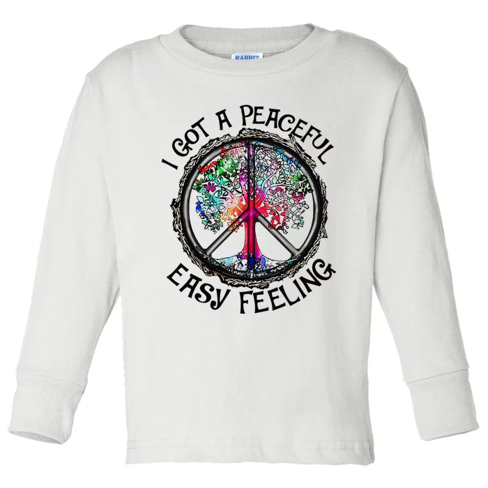 Peaceful Easy Feeling Hippie Peaceful Top Toddler Long Sleeve Shirt