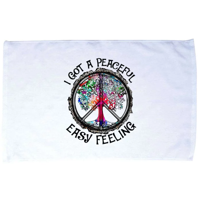 Peaceful Easy Feeling Hippie Peaceful Top Microfiber Hand Towel