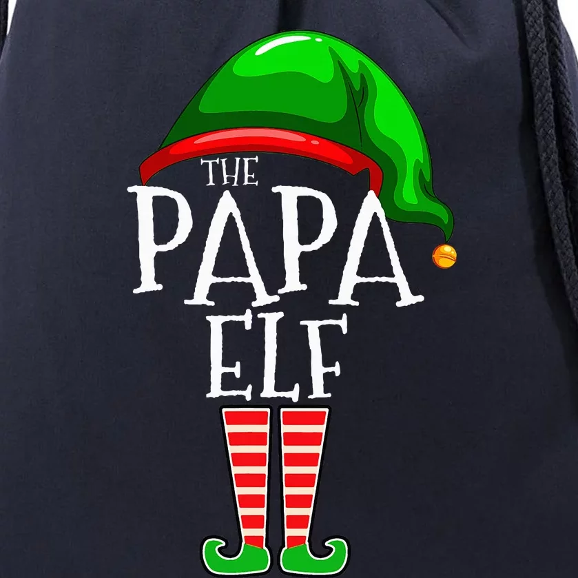 Papa Elf Family Matching Group Christmas Grandpa Drawstring Bag