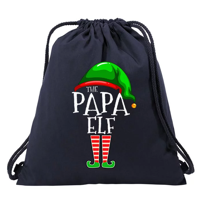 Papa Elf Family Matching Group Christmas Grandpa Drawstring Bag