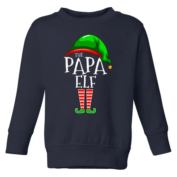 Papa Elf Family Matching Group Christmas Grandpa Toddler Sweatshirt